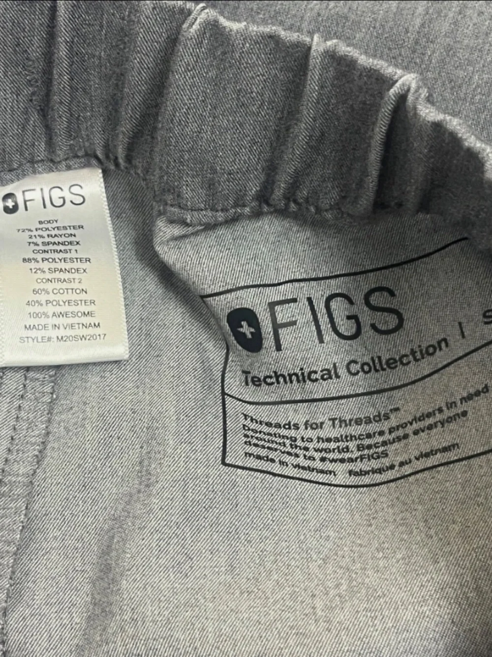 FIGS Tansen Jogger Scrub Pants Graphite Sz Small